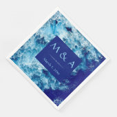 Blue Ocean Water Wedding Dinner Servet (Hoek)