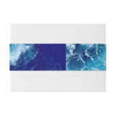 Blue Ocean Water Wedding Invitation Belly Band Uitnodigingen Wikkel (Achterkant Voorbeeld)