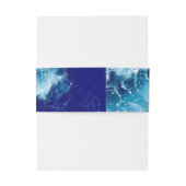 Blue Ocean Water Wedding Invitation Belly Band Uitnodigingen Wikkel (Achterkant Voorbeeld)