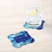 Blue Ocean Water Wedding Paper Onderzetter (Insitu)