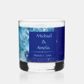 Blue Ocean Water Wedding Rocks Glass Whisky Glas (Achterkant)