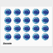Blue Ocean Water Wedding Ronde Stickers (Vel)