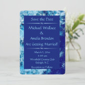 Blue Ocean Water Wedding Save the Date Kaart (Staand voorkant)