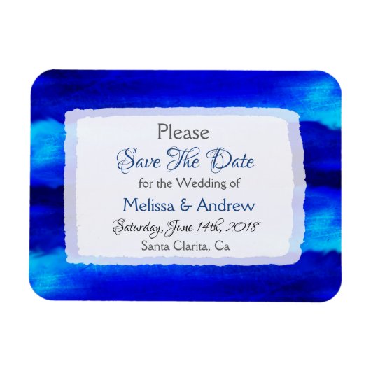 Blue Ocean Water Wedding Save the Date Magnet Magneet (Horizontaal)