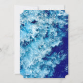 Blue Ocean Water Wedding Ticket Save the Date Kaar (Achterkant)