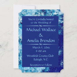 Blue Ocean Water Wedding Ticket Uitnodiging