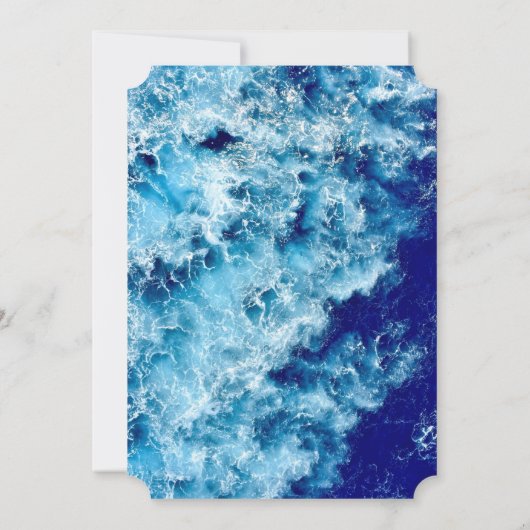 Blue Ocean Water Wedding Ticket Uitnodiging (Achterkant)