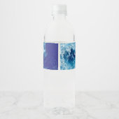 Blue Ocean Water Wedding Water Bottle Label Waterfles Etiket (Achterkant)