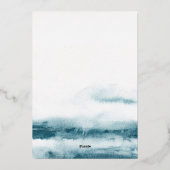 Blue Ocean Waterverf Bruiloft Folie Uitnodiging (Achterkant)