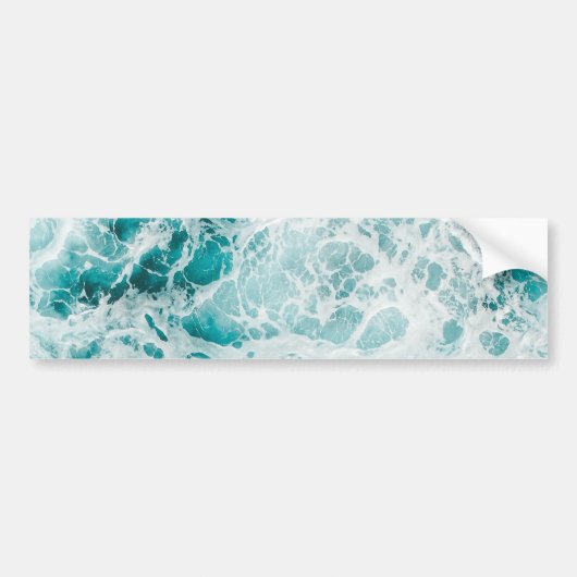 Blue Ocean Wave Bumpersticker (Voorkant)