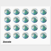 Blue Ocean Wave Ronde Sticker (Vel)
