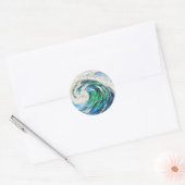 Blue Ocean Wave Ronde Sticker (Envelop)