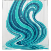 Blue Ocean Wave Shower Curtain – Modern Bathroom  Douchegordijn (Voorkant)
