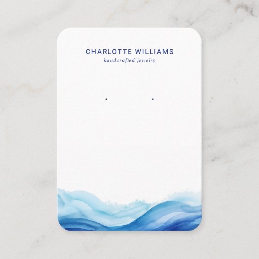 Blue Ocean Wave Sieraden Display Kaart Visitekaartje (Voorkant)
