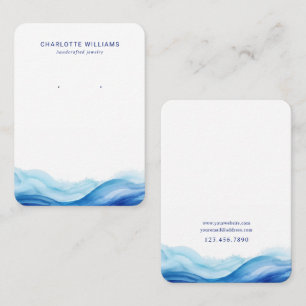 Blue Ocean Wave Sieraden Display Kaart Visitekaartje