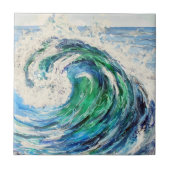 Blue Ocean Wave Tegeltje (Voorkant)