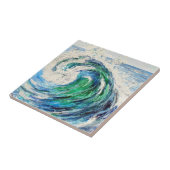 Blue Ocean Wave Tegeltje (Zijkant)