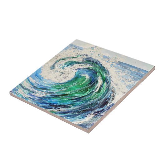 Blue Ocean Wave Tegeltje (Zijkant)