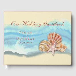 Blue Ocean Wave Wedding Guestbook Gastenboek