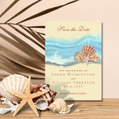Blue Ocean Wave Wedding Save the Date Kaart
