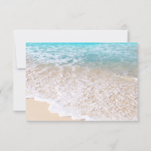 Blue Ocean Waves Beach Bruiloft Dank u kaart (Achterkant)