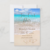 Blue Ocean Waves Beach Save the Date Uitnodiging (Voorkant)