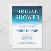 Blue Ocean Waves Bruids Douche Uitnodiging (Voorkant)