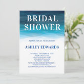 Blue Ocean Waves Bruids Douche Uitnodiging (Staand voorkant)