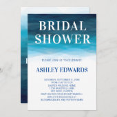 Blue Ocean Waves Bruids Douche Uitnodiging (Voorkant / Achterkant)