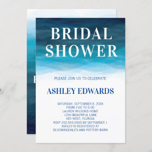 Blue Ocean Waves Bruids Douche Uitnodiging