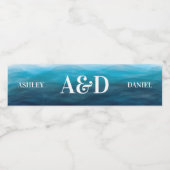 Blue Ocean Waves Bruiloft Water Fles Labels Waterfles Etiket (Enkel label)