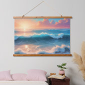 Blue Ocean Waves Een Adembenemend Uitzicht Hangend Wandkleed (Slaapkamer)