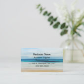 Blue Ocean Waves en Sandy Shore eenvoudige zaken Visitekaartje (Staand voorkant)