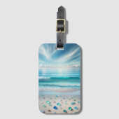 Blue Ocean Waves en Zee Glass Bagagelabel (Voorkant (verticaal))