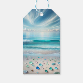 Blue Ocean Waves en Zee Glass Cadeaulabel