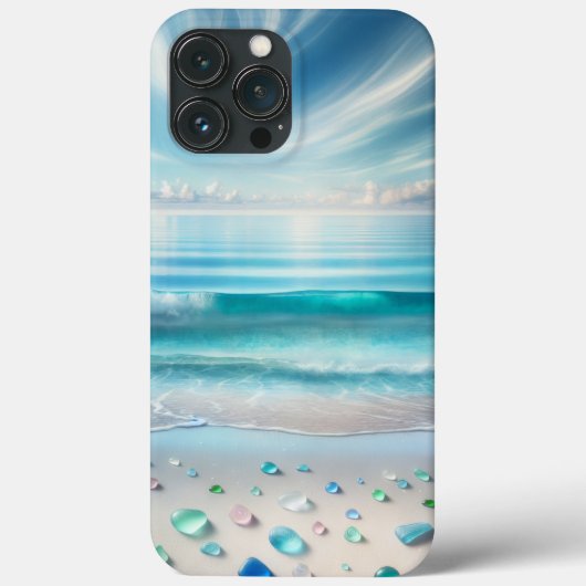  Blue Ocean Waves en Zee Glass Case-Mate iPhone Case (Achterkant)