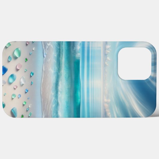  Blue Ocean Waves en Zee Glass Case-Mate iPhone Case (Achterkant (horizontaal))