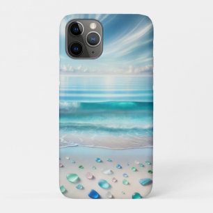  Blue Ocean Waves en Zee Glass Case-Mate iPhone Case