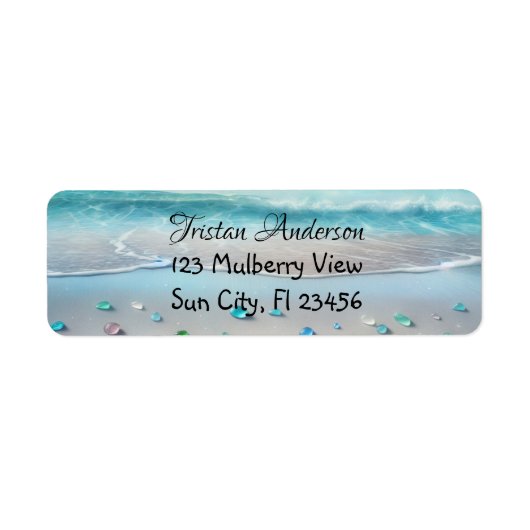Blue Ocean Waves en Zee Glass Gepersonaliseerd Etiket (Voorkant)