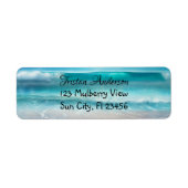  Blue Ocean Waves en Zee Glass Gepersonaliseerd Etiket (Voorkant)