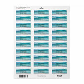  Blue Ocean Waves en Zee Glass Gepersonaliseerd Etiket (Full Sheet)