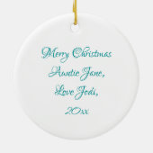 Blue Ocean Waves en Zee Glass Gepersonaliseerd Keramisch Ornament (Achterkant)