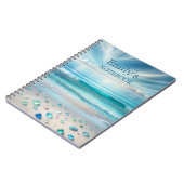  Blue Ocean Waves en Zee Glass Gepersonaliseerd Notitieboek (Linkerzijde)