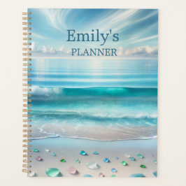 Blue Ocean Waves en Zee Glass Gepersonaliseerd Planner