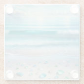  Blue Ocean Waves en Zee Glass Glazen Onderzetter (Achterkant)