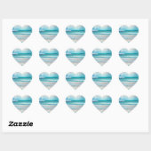  Blue Ocean Waves en Zee Glass Hart Sticker (Vel)