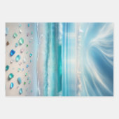 Blue Ocean Waves en Zee Glass Inpakpapier Vel (Voorkant)