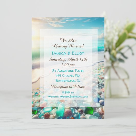 Blue Ocean Waves en Zee Glass Kaart (Staand voorkant)