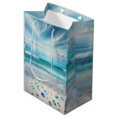  Blue Ocean Waves en Zee Glass Medium Cadeauzakje (Voorkant Gekanteld)