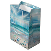  Blue Ocean Waves en Zee Glass Medium Cadeauzakje (Achterkant Gekanteld)
